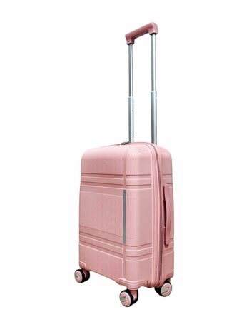 Handbagage koffer 55CM met 4 wielen 360 graden spinner pastelroze