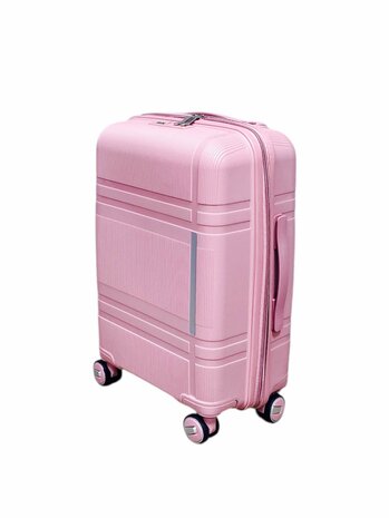 Handbagage koffer 55CM met 4 wielen 360 graden spinner pastelroze