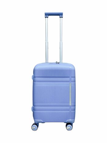 Koffer 55CM licht blauw met 4 wielen 360 graden spinner Handbagage -&nbsp;100% polypropyleen - editie 2025