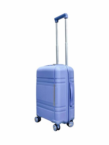 Koffer 55CM licht blauw met 4 wielen 360 graden spinner Handbagage -&nbsp;100% polypropyleen - editie 2025