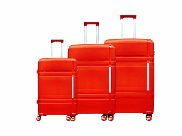 Kofferset  - Luxe - Set van 3 - Rood- 55/65/75 cm -&nbsp;100% Polypropyleen - 2025 Edition