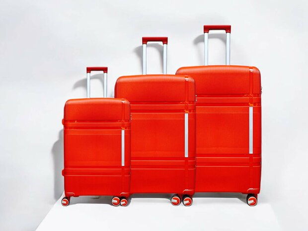 Kofferset  - Luxe - Set van 3 - Rood- 55/65/75 cm -&nbsp;100% Polypropyleen - 2025 Edition