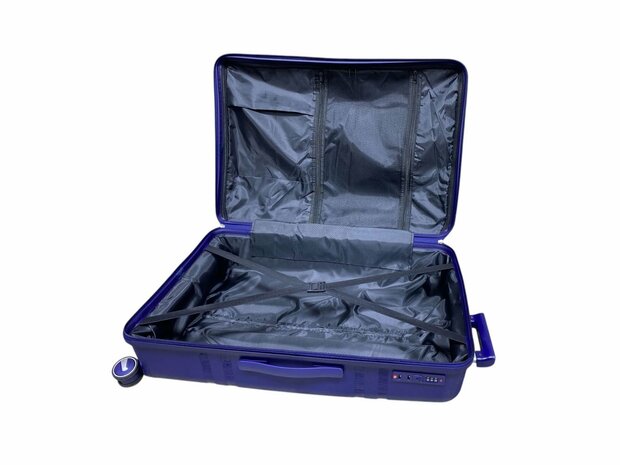 Luxe koffer groot 65cm - tot 28kg - 4 spinner wielen - donkerblauw -&nbsp;100% Polypropyleen - 2023 Edition