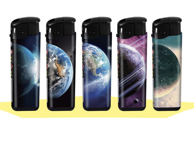 Aanstekers 50 stuks met planeten print