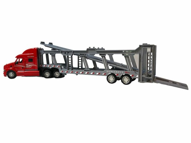 Vrachtwagen - DIE-CAST - autotransporter&nbsp;+ 2 mini auto&#039;s 3in1 - pull-back drive Truck R