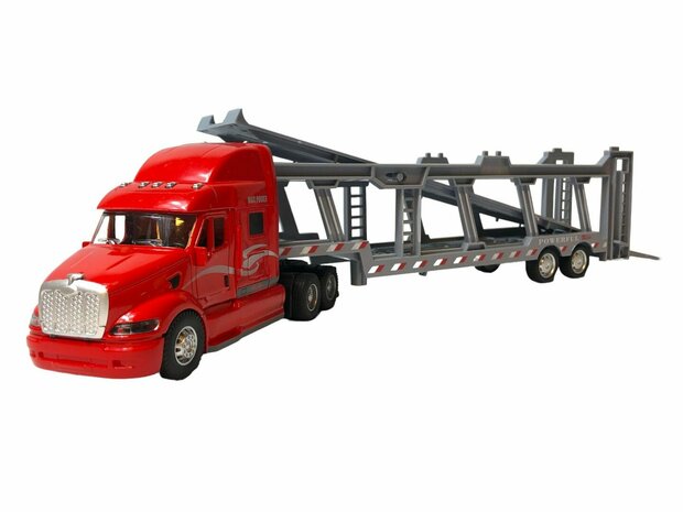 Vrachtwagen - DIE-CAST - autotransporter&nbsp;+ 2 mini auto&#039;s 3in1 - pull-back drive Truck R