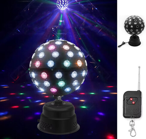 Discobal - Stage Ktv - Disco Roterende Led bal 43CM - Audio Control - Afstandsbediening