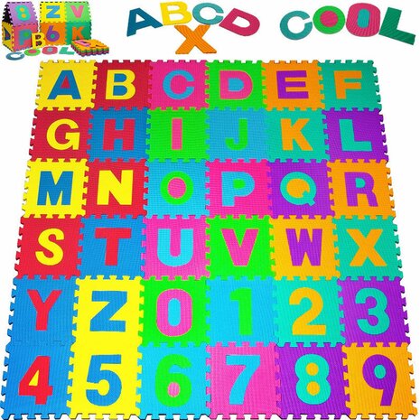 Puzzelmat kinderen -foam Letter -  9 tegels - 30x30x1cm 