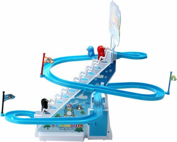 Jolly Penguin - pingu&iuml;n race glijbaan speelgoed - 42CM