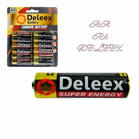 Deleex AA batterijen R6P 1.5V - 12- stuks in pak