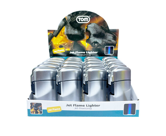  Jet Flame turbo aanstekers - 20 stuks - bedrukbaar - Metallic Silver