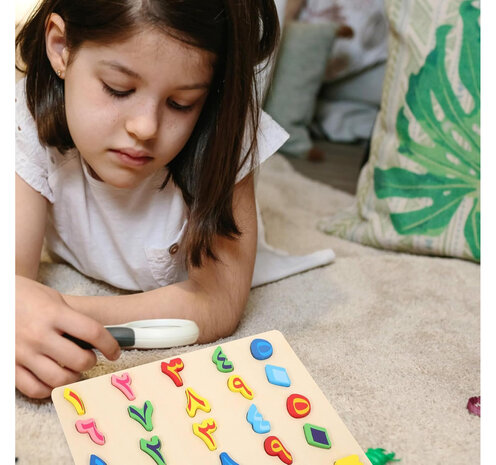 Arabisch cijfer  bord - legpuzzel - speelgoed hout puzzelbord 123 3D