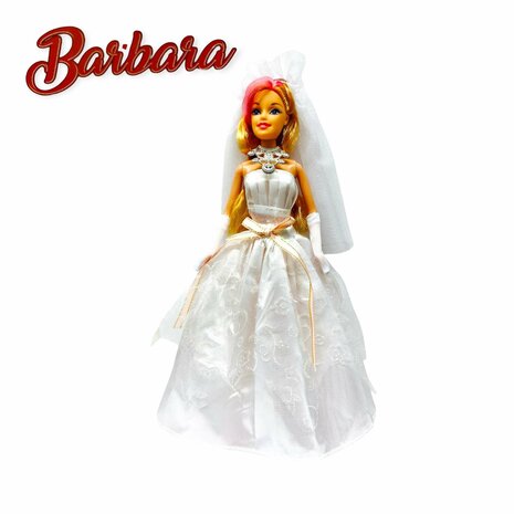 Modepop Prinses  Barbara in Bruidsjurk 31cm Speelgoed pop met leuke outfit 