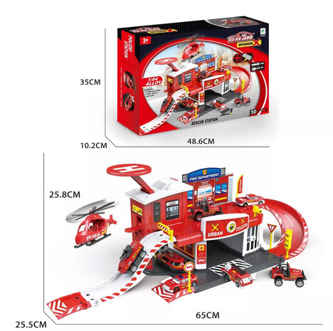 Fire Sation - Brandweer Station Garage Set - 50 Delen - 65CM