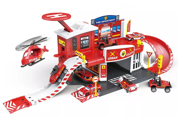 Fire Sation - Brandweer Station Garage Set - 50 Delen - 65CM