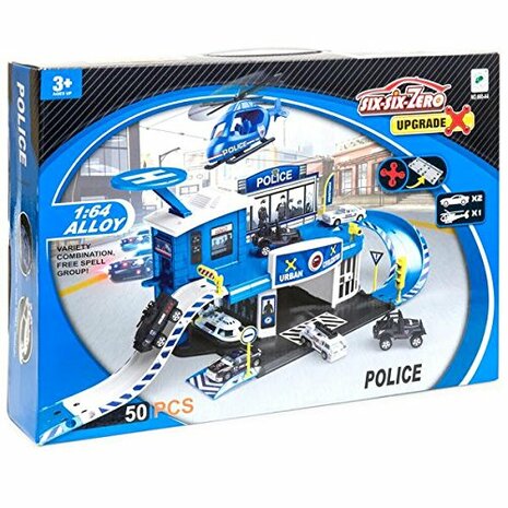 Police Station - politiebureau garage set - 50 onderdelen - 65 CM