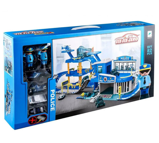 Police Garage DIY Set - XXL politiebureau garage - 82-delig set 86.5CM