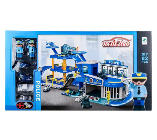 Police Garage DIY Set - XXL politiebureau garage - 82-delig set 86.5CM