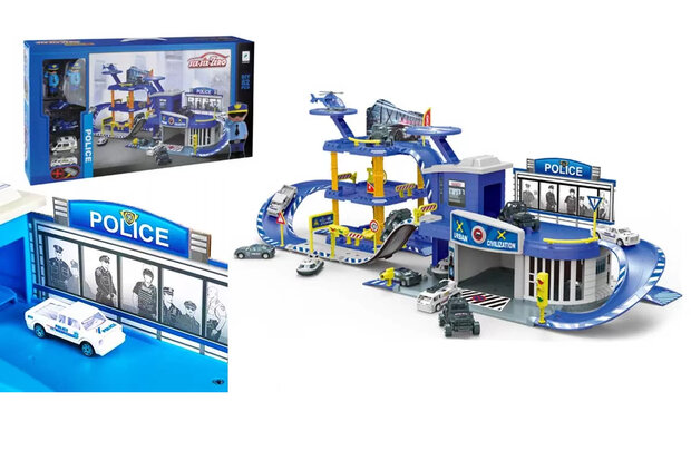 Police Garage DIY Set - XXL politiebureau garage - 82-delig set 86.5CM