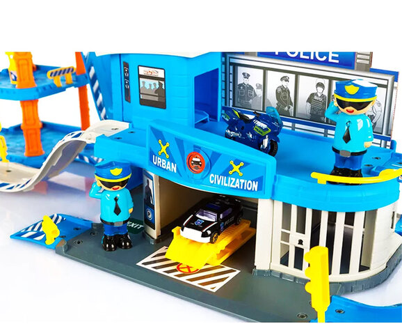 Police Garage DIY Set - XXL politiebureau garage - 82-delig set 86.5CM