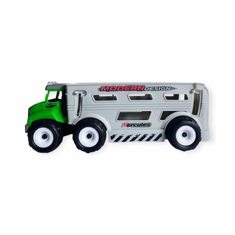 Toy Truck with work vehicles 4-piece set green