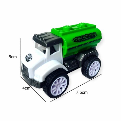 Toy Truck with work vehicles 4-piece set green