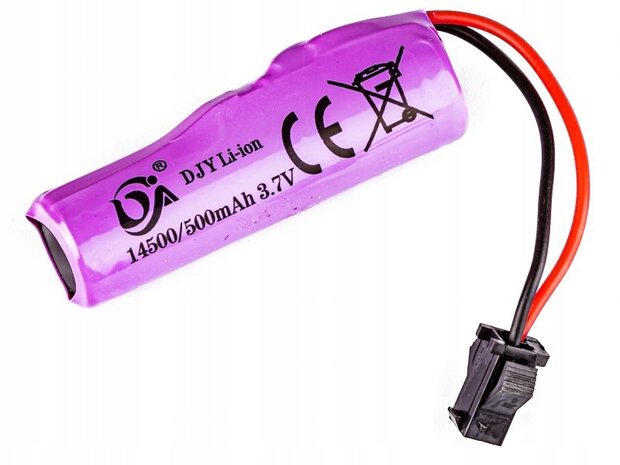 djy li-ion 14500/500 mAh 3.7V - sm-2p plug Accu voor rc voertuigen