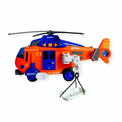 Toy Rescue Helicopter - with light and sound 22CM Help rescue helicopter