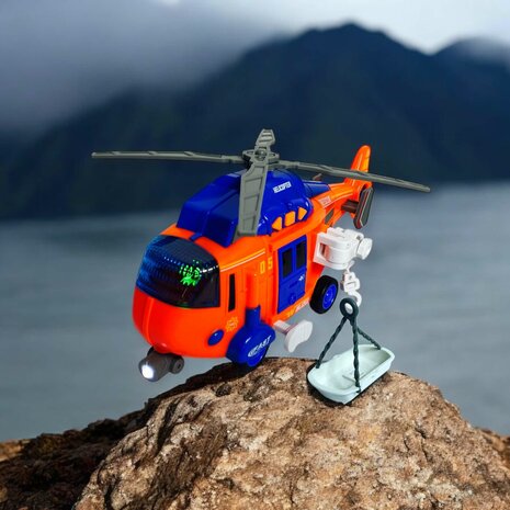 Toy Rescue Helicopter - with light and sound 22CM Help rescue helicopter