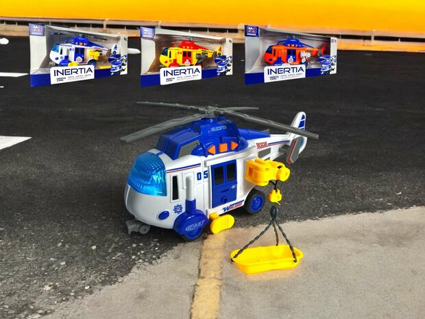 Toy Rescue Helicopter - with light and sound 22CM Help rescue helicopter