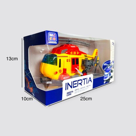 Toy helicopter - Rescue helicopter - with retractable propeller, light, sound and accessories G