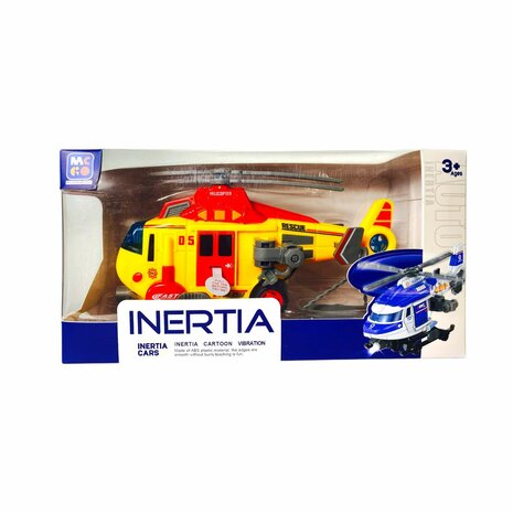 Toy helicopter - Rescue helicopter - with retractable propeller, light, sound and accessories G