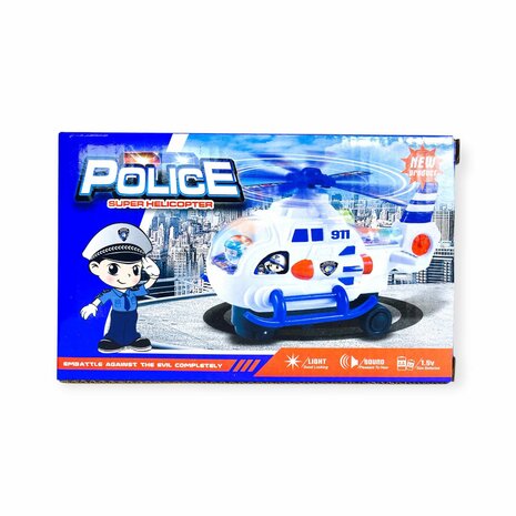 Toy police helicopter - with light, sound