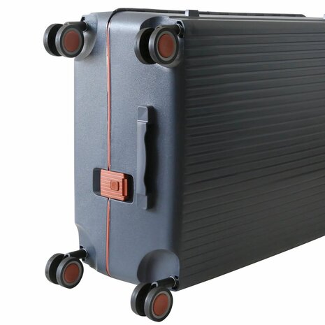 Bubule Hardcase kofferset staalblauw - 3 stuks - TSA Slot - brede handgreep