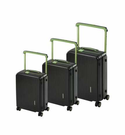 Bubule Hardcase kofferset zwart - 3 stuks - TSA Slot - brede handgreep