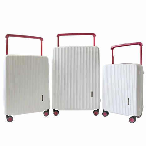 Kofferset wit Hardcase  - 3 stuks - TSA Slot - brede handgreep Bubule 