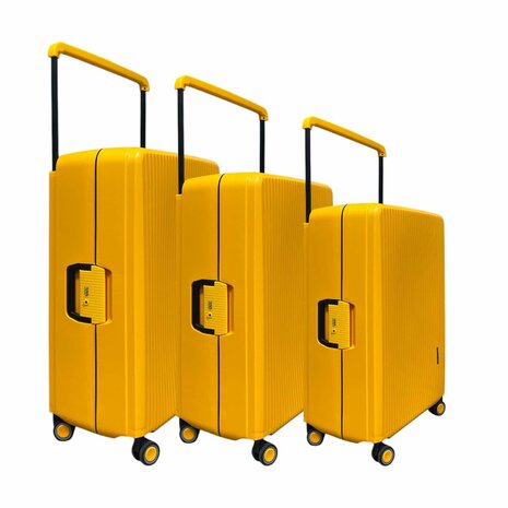 Kofferset Oranje Hardcase  - 3 stuks - TSA Slot - brede handgreep Bubule 