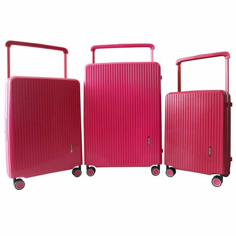 Kofferset Donker roze Hardcase  - 3 stuks - TSA Slot - brede handgreep Bubule 
