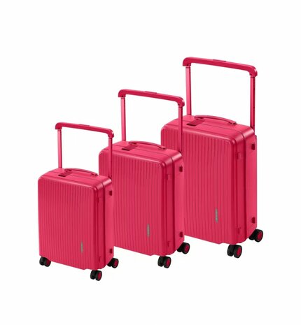 Kofferset Donker roze Hardcase  - 3 stuks - TSA Slot - brede handgreep Bubule 