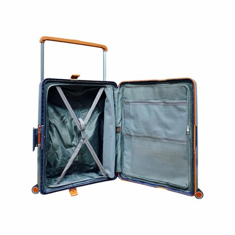Hardcase koffer Staalblauw Groot - L 66 cm - TSA Slot - brede handgreep Bubule 