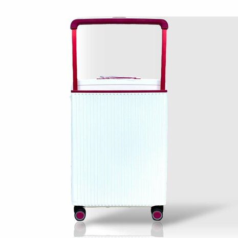 Hardcase koffer wit Groot - L 66 cm - TSA Slot - brede handgreep Bubule 