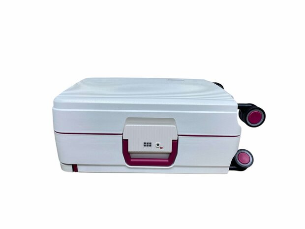 Hardcase koffer wit Groot - L 66 cm - TSA Slot - brede handgreep Bubule 