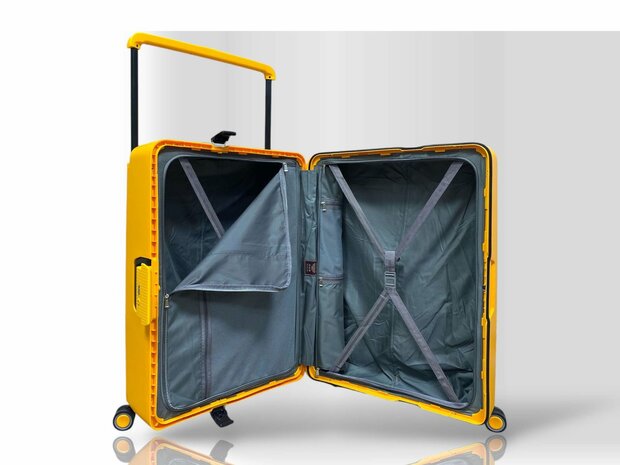 Hardcase koffer oranje Groot - L 66 cm - TSA Slot - brede handgreep Bubule 