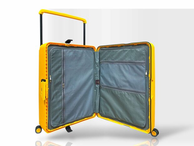 Hardcase koffer oranje Groot - L 66 cm - TSA Slot - brede handgreep Bubule 