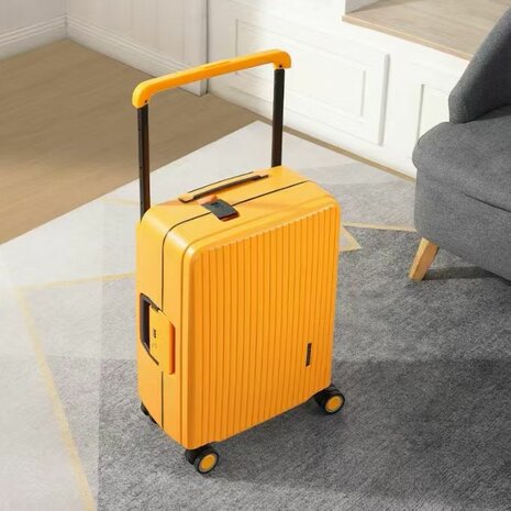 Hardcase koffer Handbagage  oranje - 56 cm - TSA Slot - brede handgreep Bubule 