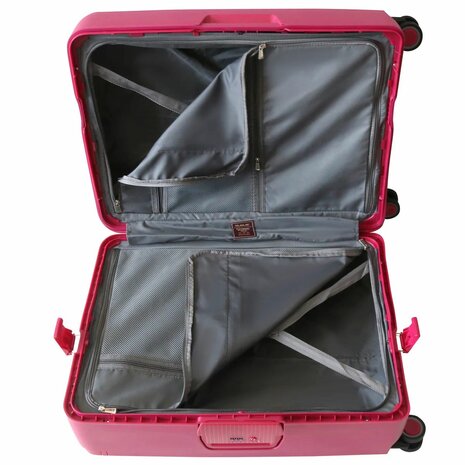 Hardcase koffer Donker roze Groot - L 66 cm - TSA Slot - brede handgreep Bubule 