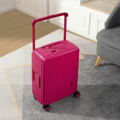 Hardcase koffer Donker roze Groot - L 66 cm - TSA Slot - brede handgreep Bubule 