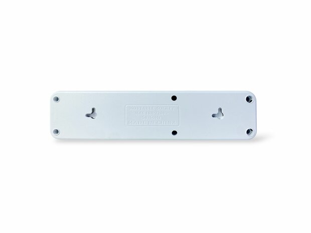 Stekkerdoos met 3 Stopcontacten, 2 USB-poorten + 1 USB-C - 2500W &ndash; 2 Meter &ndash; Wit &ndash; Lucky Hawk