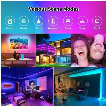 RGB LED MOOD LIGHT 5M - Usb - APP Control &amp; Afstandsbediening 