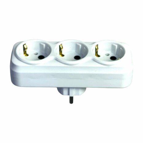 Verloopstekker 3&nbsp;voudig wit - Stopcontact Splitter - Stopcontact&nbsp;